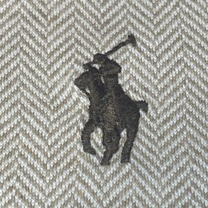 Polo Ralph Lauren Knit Dress Shirt 3XLT Beige Herringbone Pattern Button Up